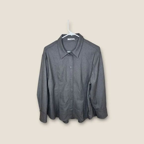 MM Lafleur The Vivi Top Flannel Gray Size 14 - Picture 5 of 12